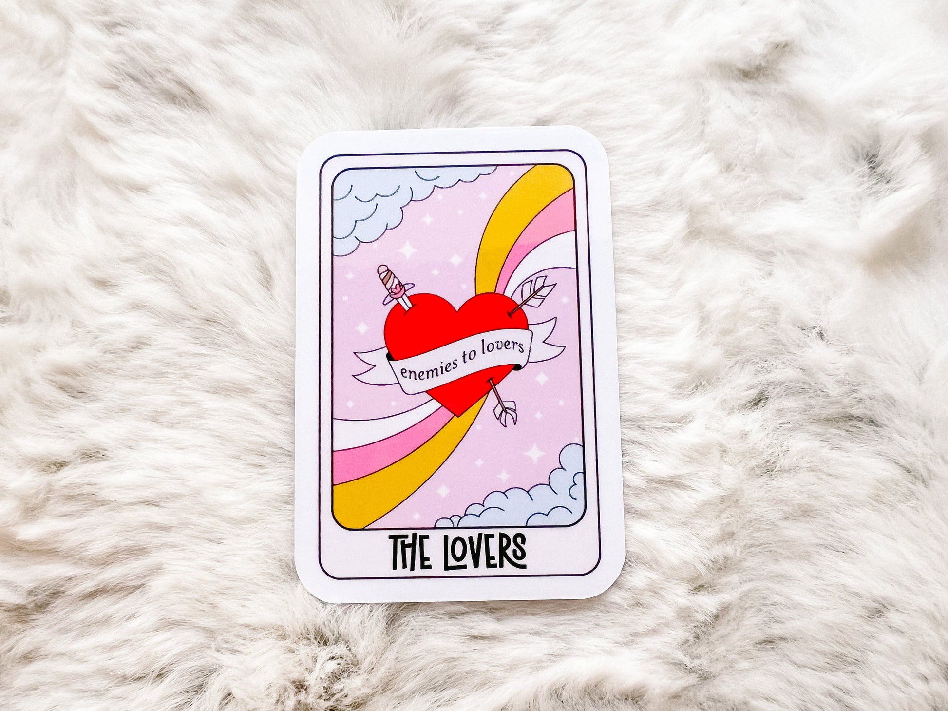 The Lover Tarot Card Book Sticker | Reader Sticker | Bookworm Sticker | Gift For Reader | Die Cut Sticker | Enemies to Lovers Sticker