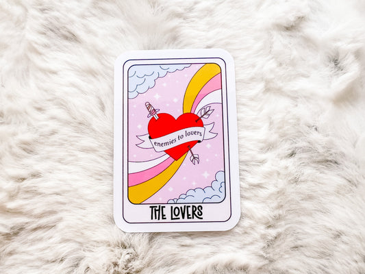 The Lover Tarot Card Book Sticker | Reader Sticker | Bookworm Sticker | Gift For Reader | Die Cut Sticker | Enemies to Lovers Sticker