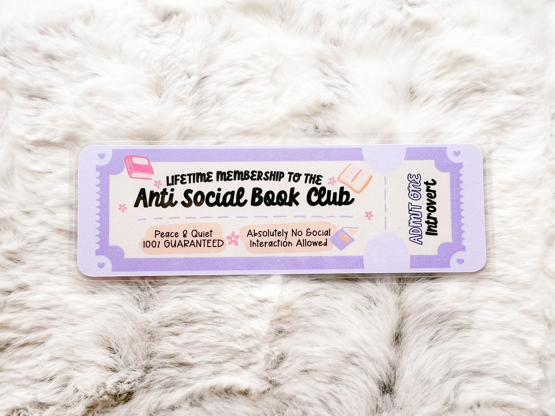 Anti Social Book Club Bookmark | Book Lovers Bookmark | Laminated Bookmark | Bookworm Gift | Gift for Reader | Librarian Gift
