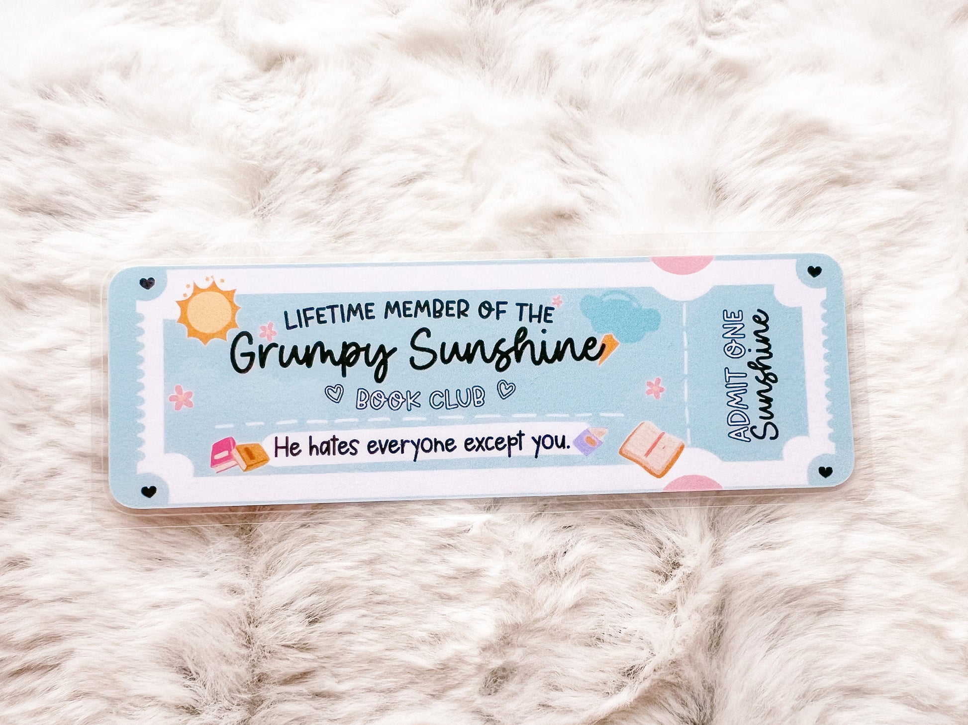Grumpy Sunshine Book Club Bookmark | Book Lovers Bookmark | Laminated Bookmark | Bookworm Gift | Gift for Reader | Librarian Gift