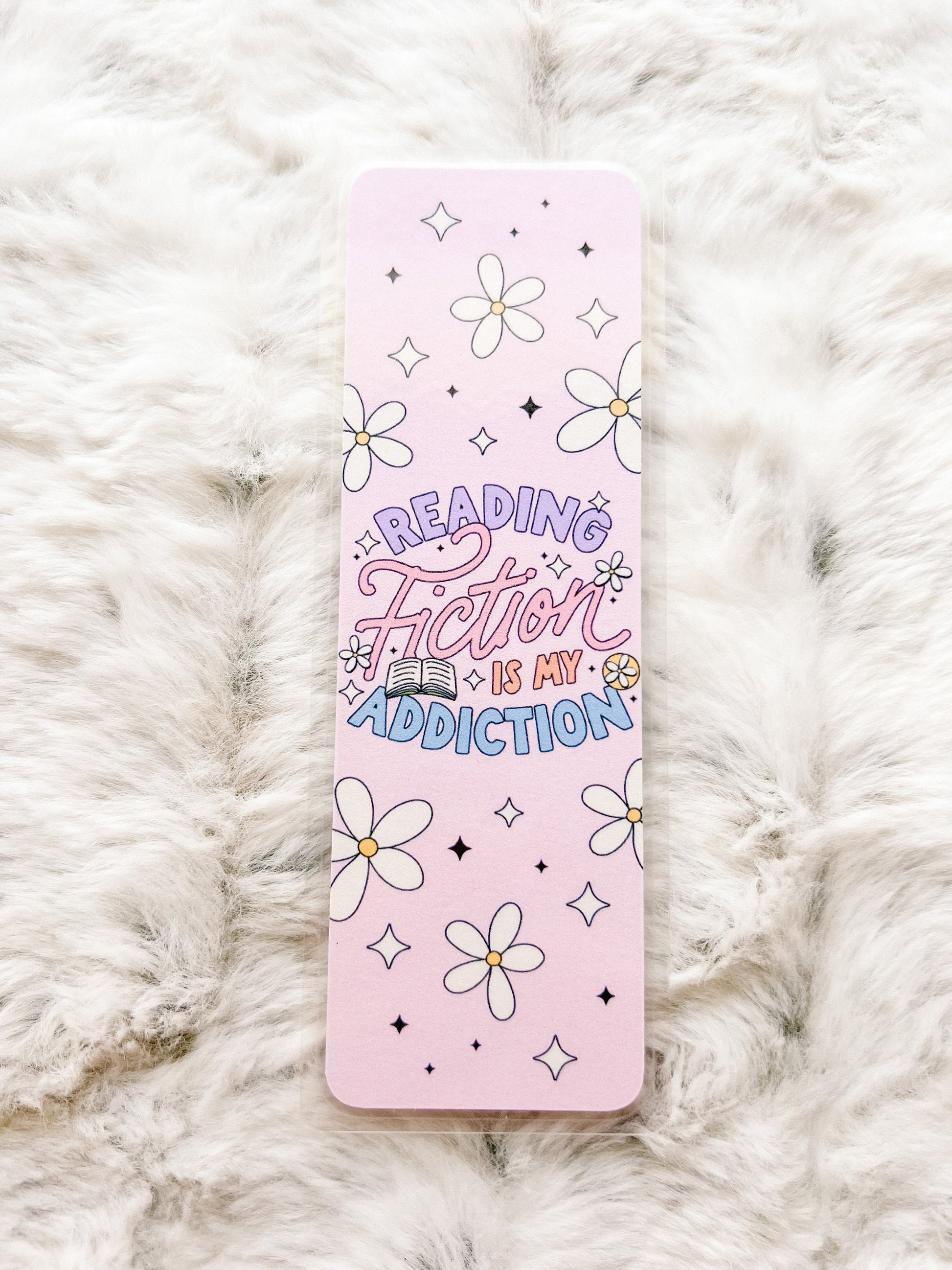 Reading Fiction is My Addiction Bookmark | Book Lovers Bookmark | Laminated Bookmark | Bookworm Gift | Gift for Reader | Librarian Gift