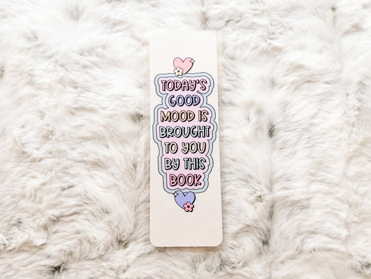 Today's Good Mood By this Book Bookmark | Book Lovers Bookmark | Laminated Bookmark | Bookworm Gift | Gift for Reader | Librarian Gift