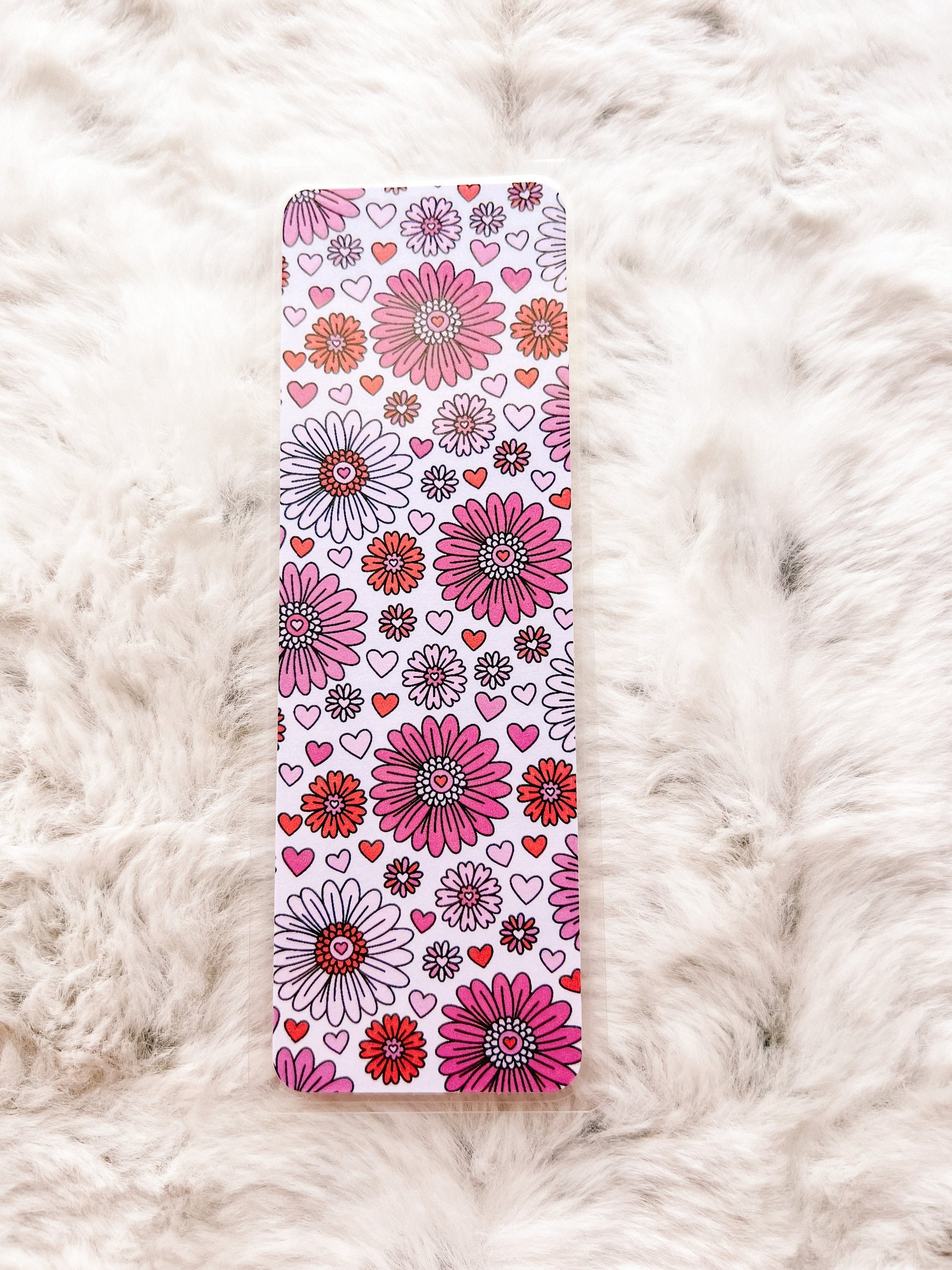 Pink Dahlia Flower Bookmark | Valentine's Day Bookmark | Love Bookmark | Heart Bookmark | Bookworm Gift | Book Lover | Floral Bookmark