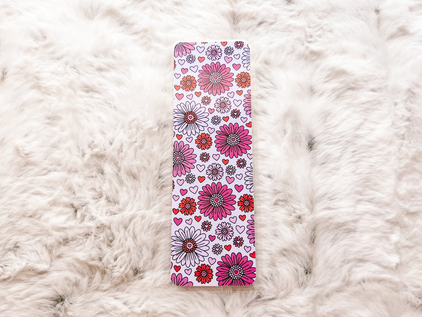 Pink Dahlia Flower Bookmark | Valentine's Day Bookmark | Love Bookmark | Heart Bookmark | Bookworm Gift | Book Lover | Floral Bookmark