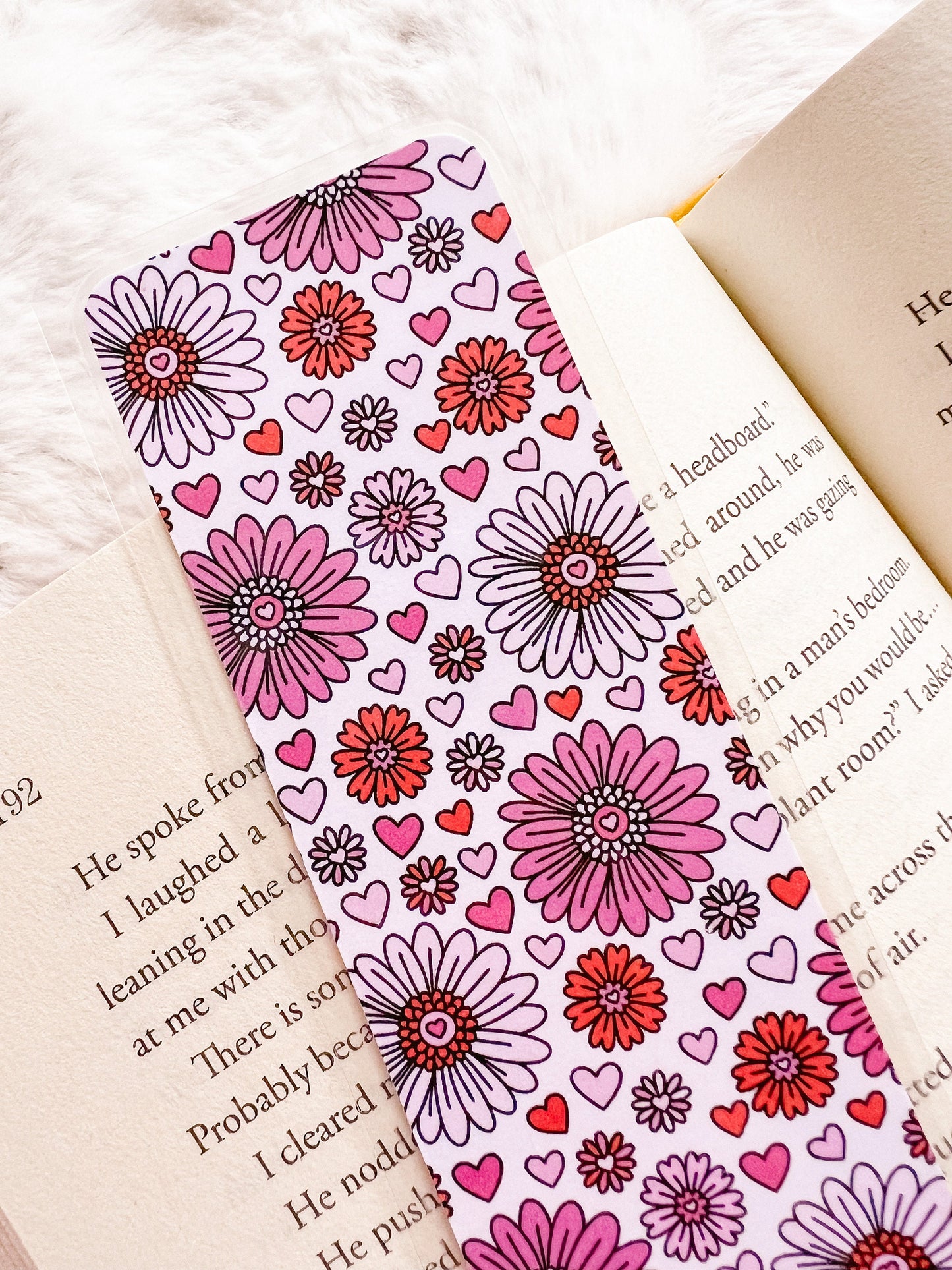 Pink Dahlia Flower Bookmark | Valentine's Day Bookmark | Love Bookmark | Heart Bookmark | Bookworm Gift | Book Lover | Floral Bookmark
