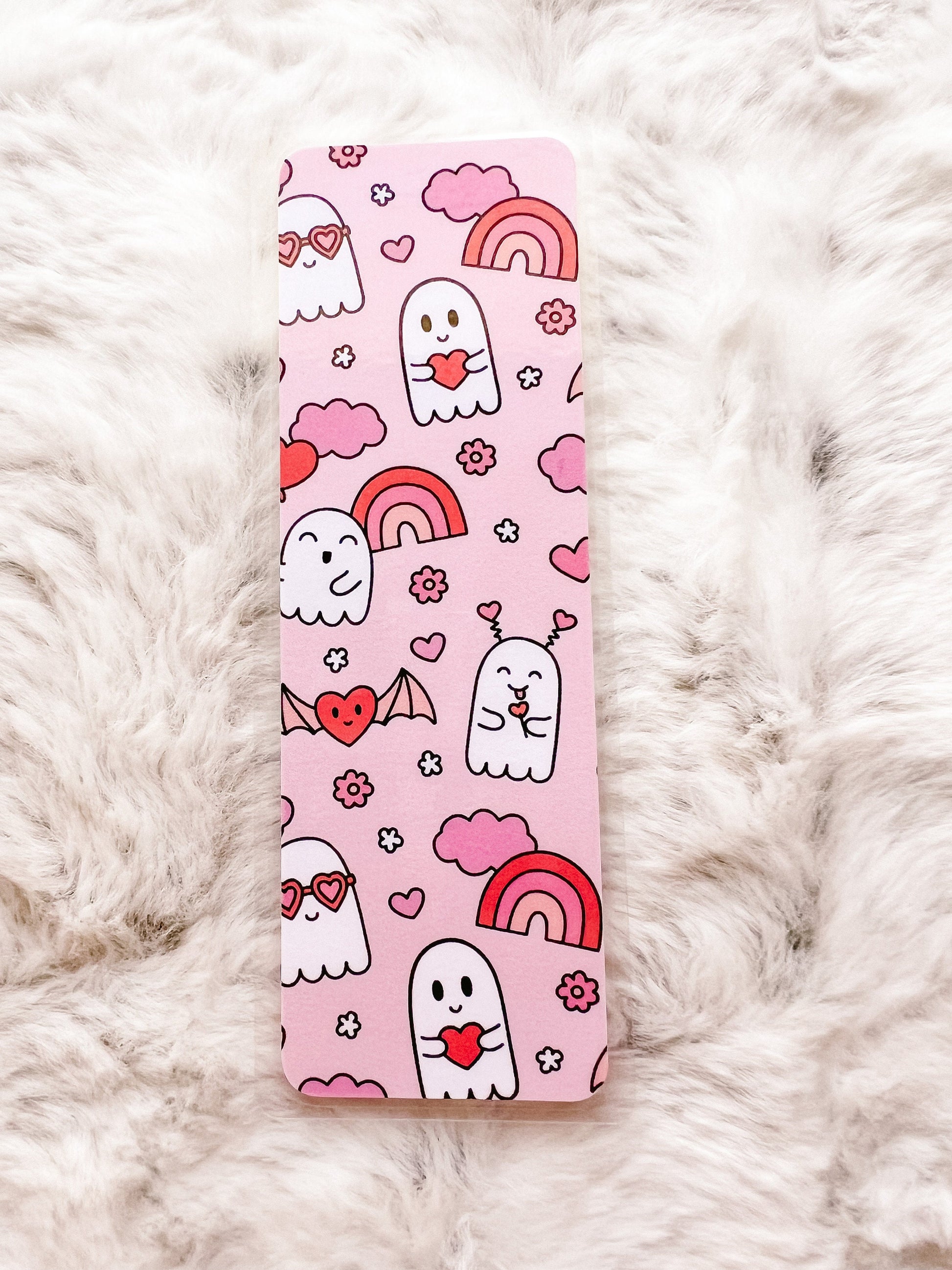 Ghosts Valentine's Bookmark | Valentine's Day Bookmark | Love Bookmark | Heart Bookmark | Bookworm Gift | Book Lover | Retro Bookmark