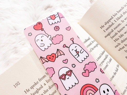 Ghosts Valentine's Bookmark | Valentine's Day Bookmark | Love Bookmark | Heart Bookmark | Bookworm Gift | Book Lover | Retro Bookmark