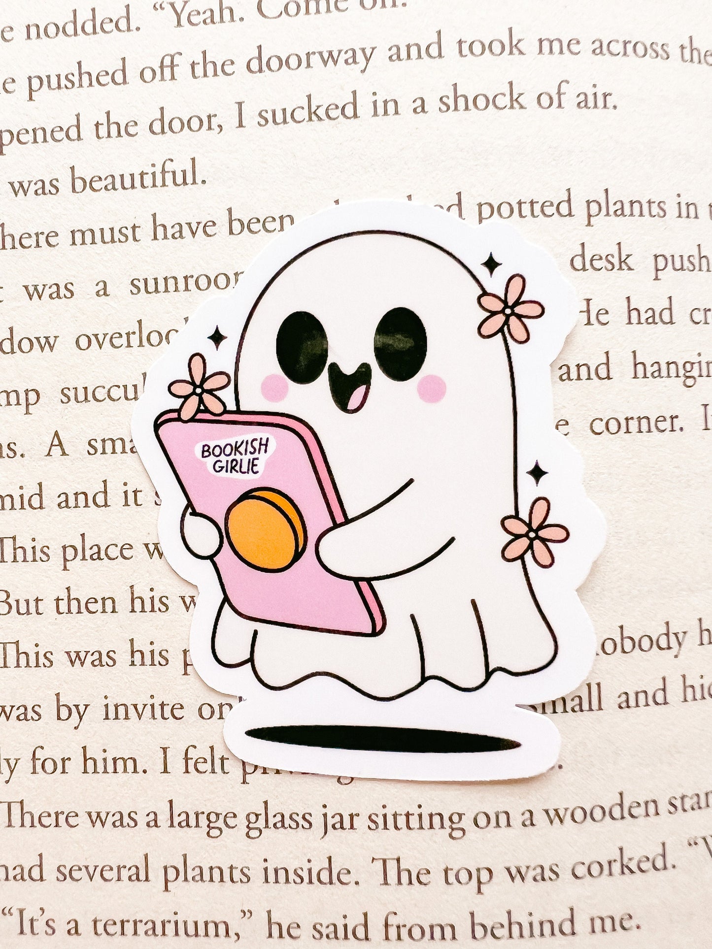 Ghost Reading Sticker | Reader Sticker | Bookworm Sticker | Gift For Reader | Bookworm Gift | Die Cut Sticker | Book Sticker
