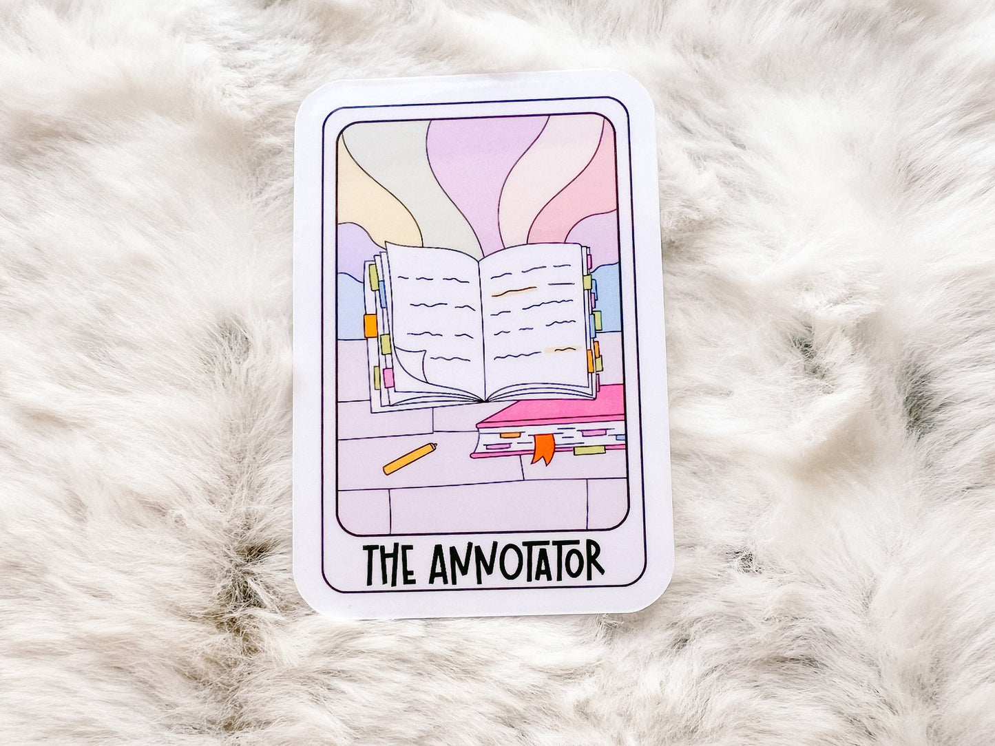 The Annotator Tarot Card Sticker | Reader Sticker | Bookworm Sticker | Gift For Reader | Bookworm Gift | Die Cut Sticker | Book Sticker