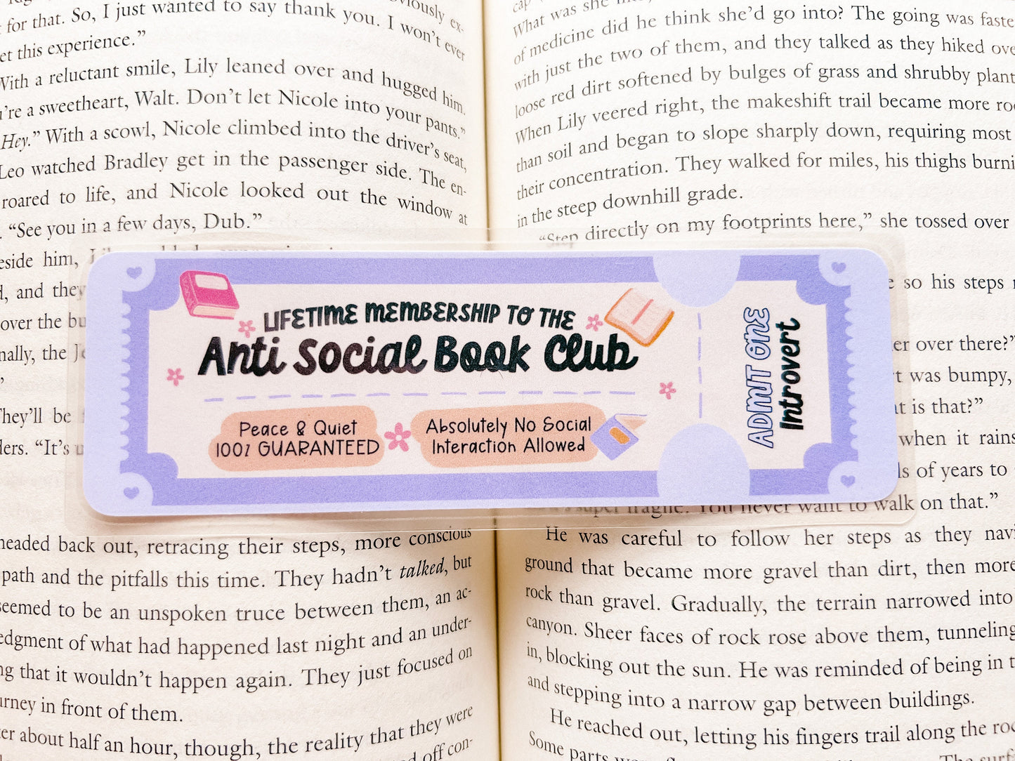 Anti Social Book Club Bookmark | Book Lovers Bookmark | Laminated Bookmark | Bookworm Gift | Gift for Reader | Librarian Gift
