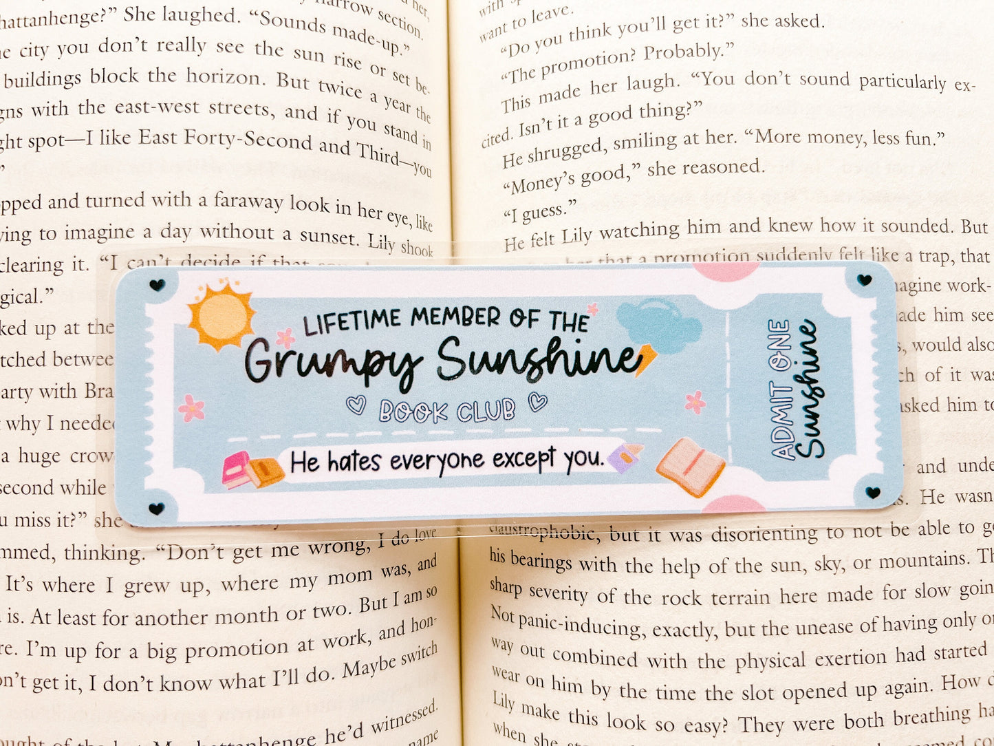 Grumpy Sunshine Book Club Bookmark | Book Lovers Bookmark | Laminated Bookmark | Bookworm Gift | Gift for Reader | Librarian Gift