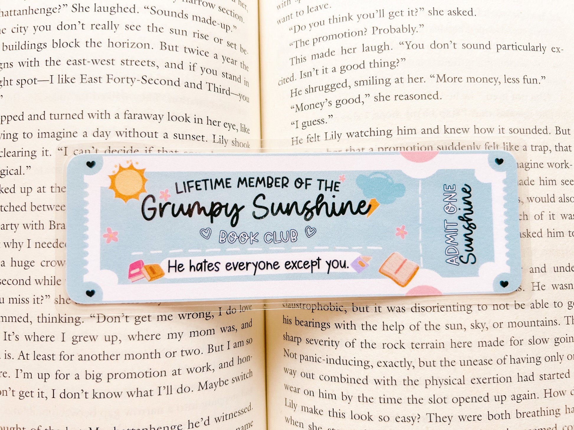 Grumpy Sunshine Book Club Bookmark | Book Lovers Bookmark | Laminated Bookmark | Bookworm Gift | Gift for Reader | Librarian Gift