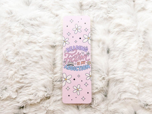 Reading Fiction is My Addiction Bookmark | Book Lovers Bookmark | Laminated Bookmark | Bookworm Gift | Gift for Reader | Librarian Gift