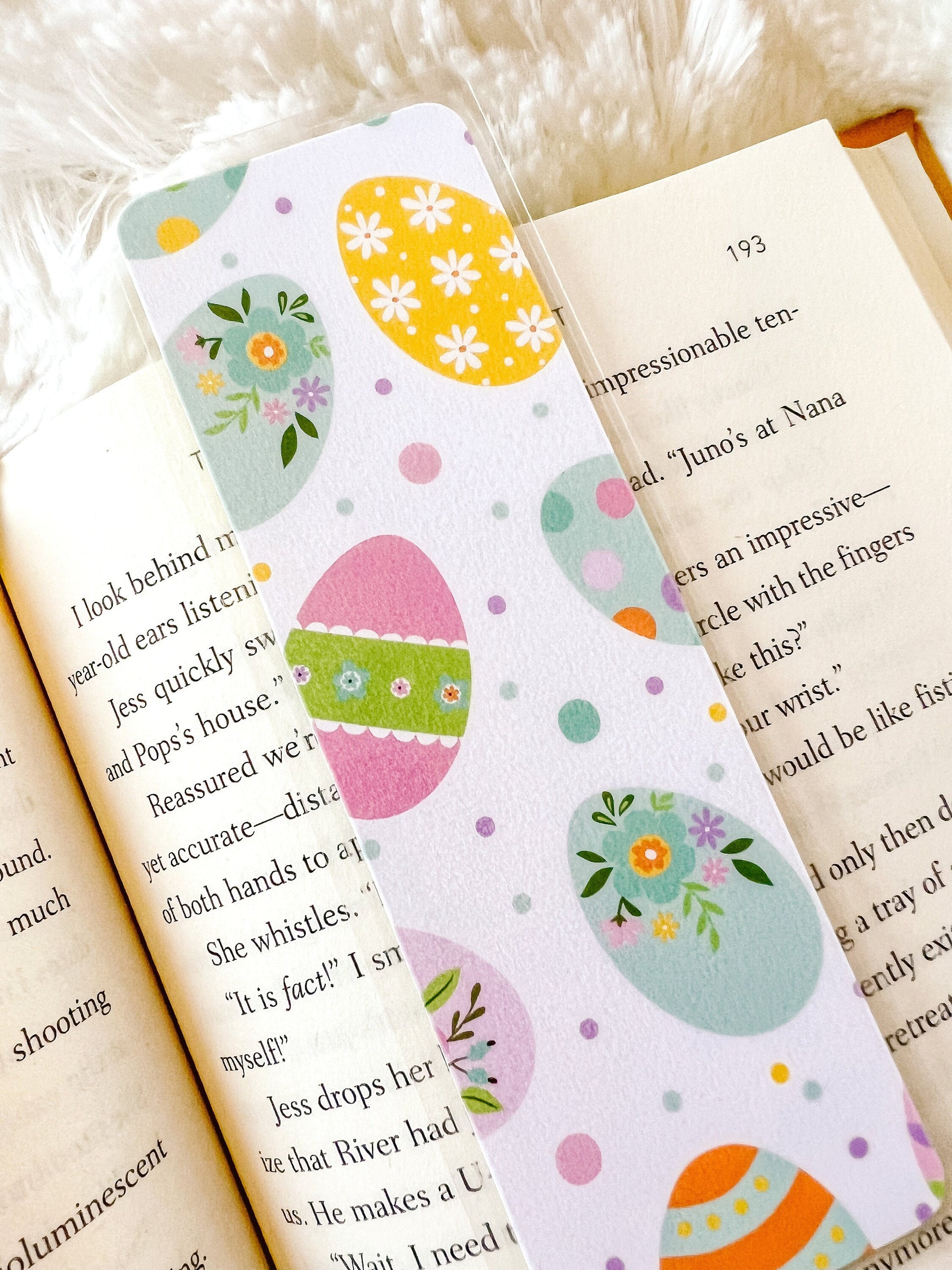 Floral Easter Eggs Bookmark | Easter Bookmark | Spring Bookmark | Bunny Bookmark | Bookworm Gift | Cute Bookmark | Flowers Bookmark