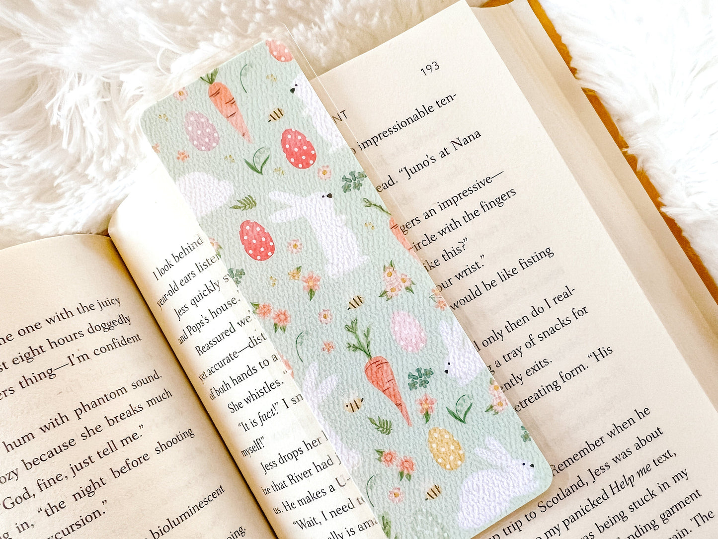 Mint Easter Bunny Bookmark | Easter Bookmark | Spring Bookmark | Floral Bookmark | Book Lover Gift | Cute Bookmark | Basket Stuffer