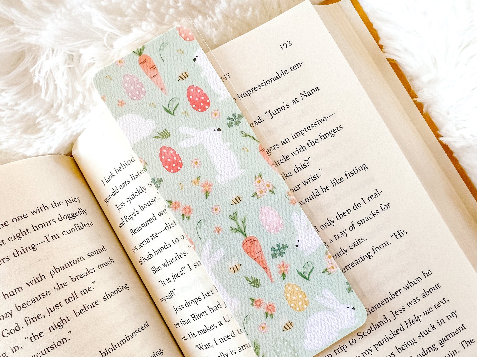 Mint Easter Bunny Bookmark | Easter Bookmark | Spring Bookmark | Floral Bookmark | Book Lover Gift | Cute Bookmark | Basket Stuffer