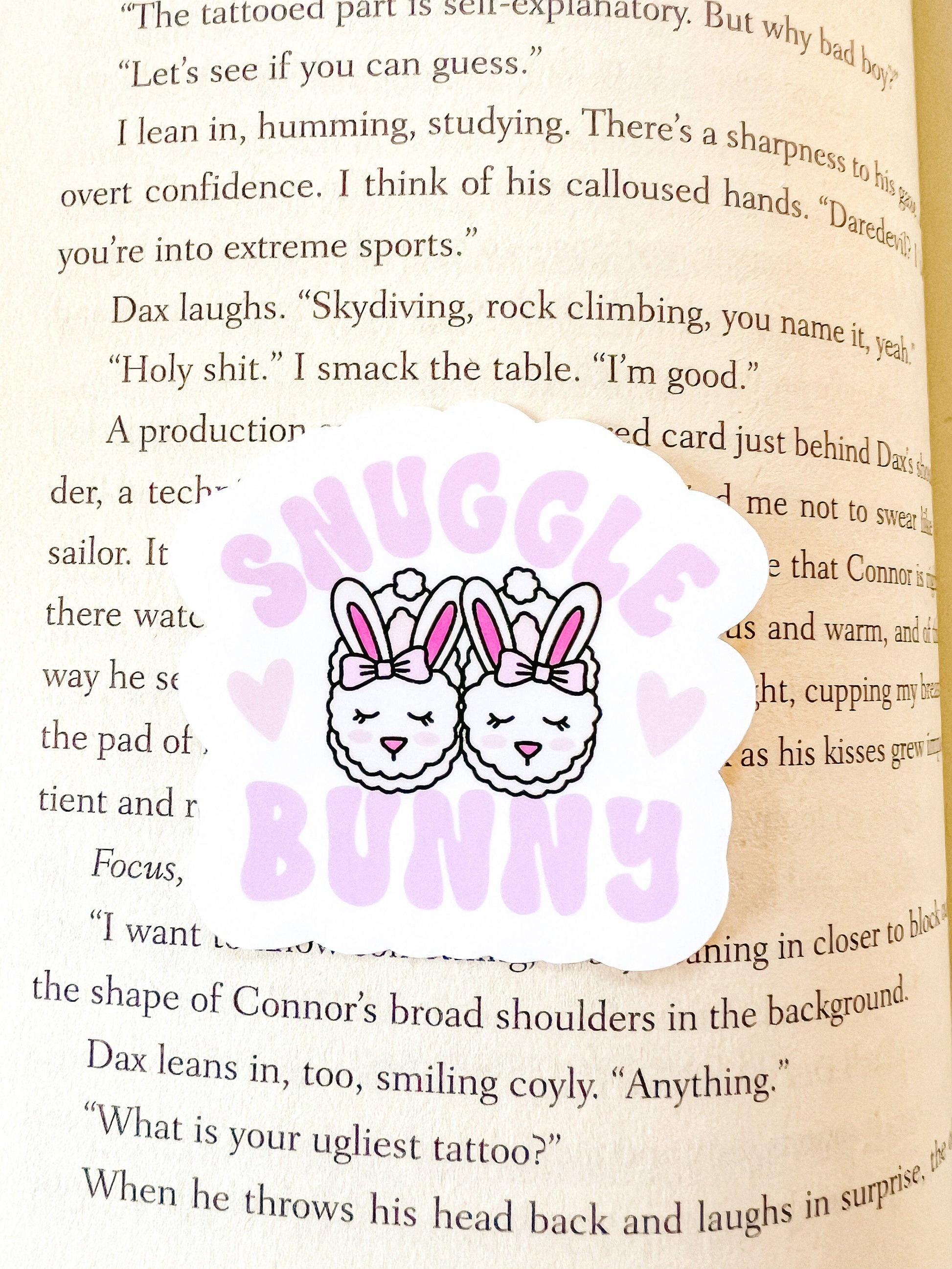 Snuggle Bunny Easter Sticker | Reader Sticker | Die Cut Sticker | Retro Sticker | Gift for Bookworm | Boookworm Sticker | Bunny Sticker