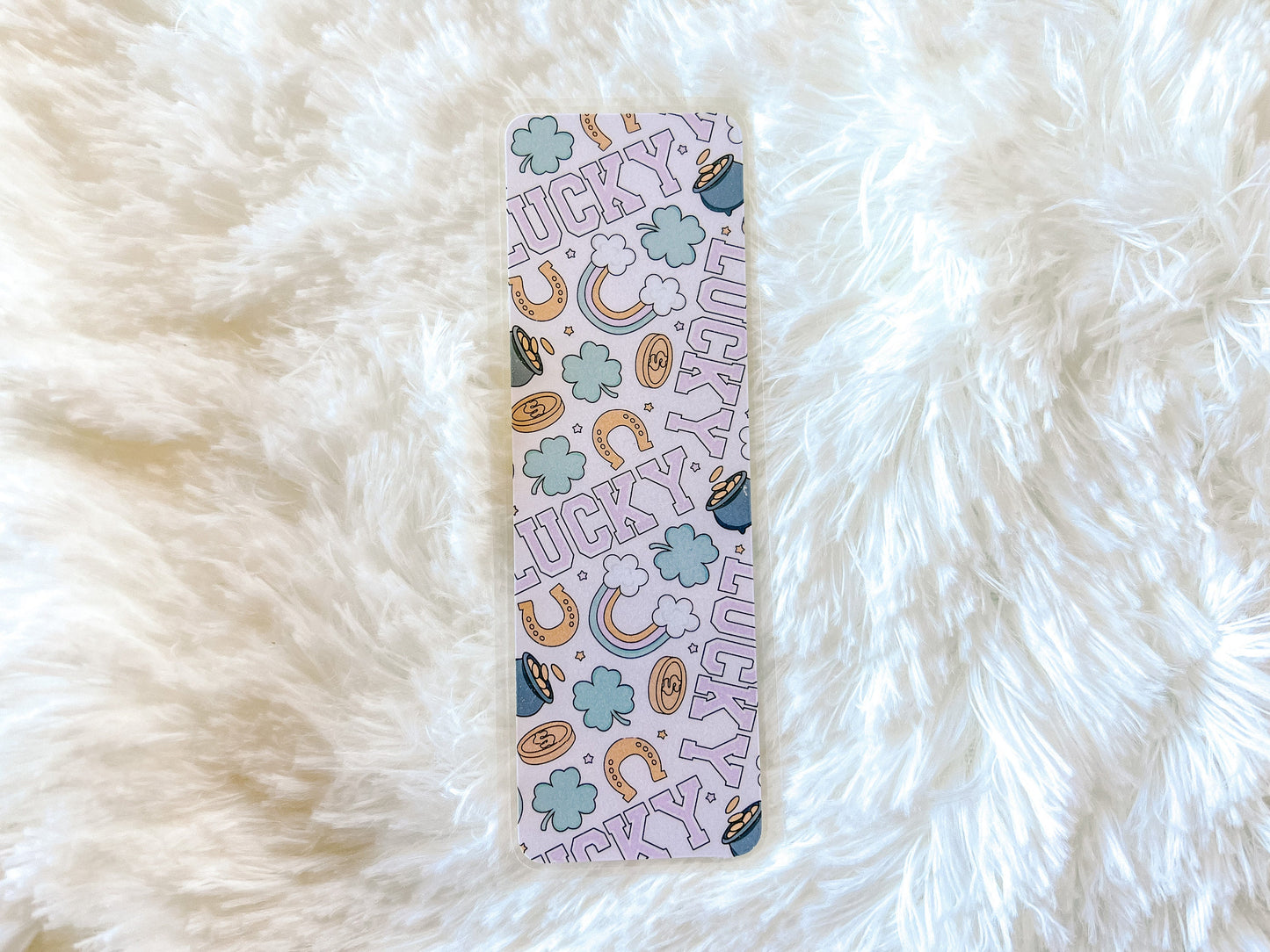 Lucky St. Patrick's Day Bookmark | St. Patrick's Day Bookmark | Spring Bookmark | Rainbow Bookmark | Bookworm Gift | Gold Bookmark
