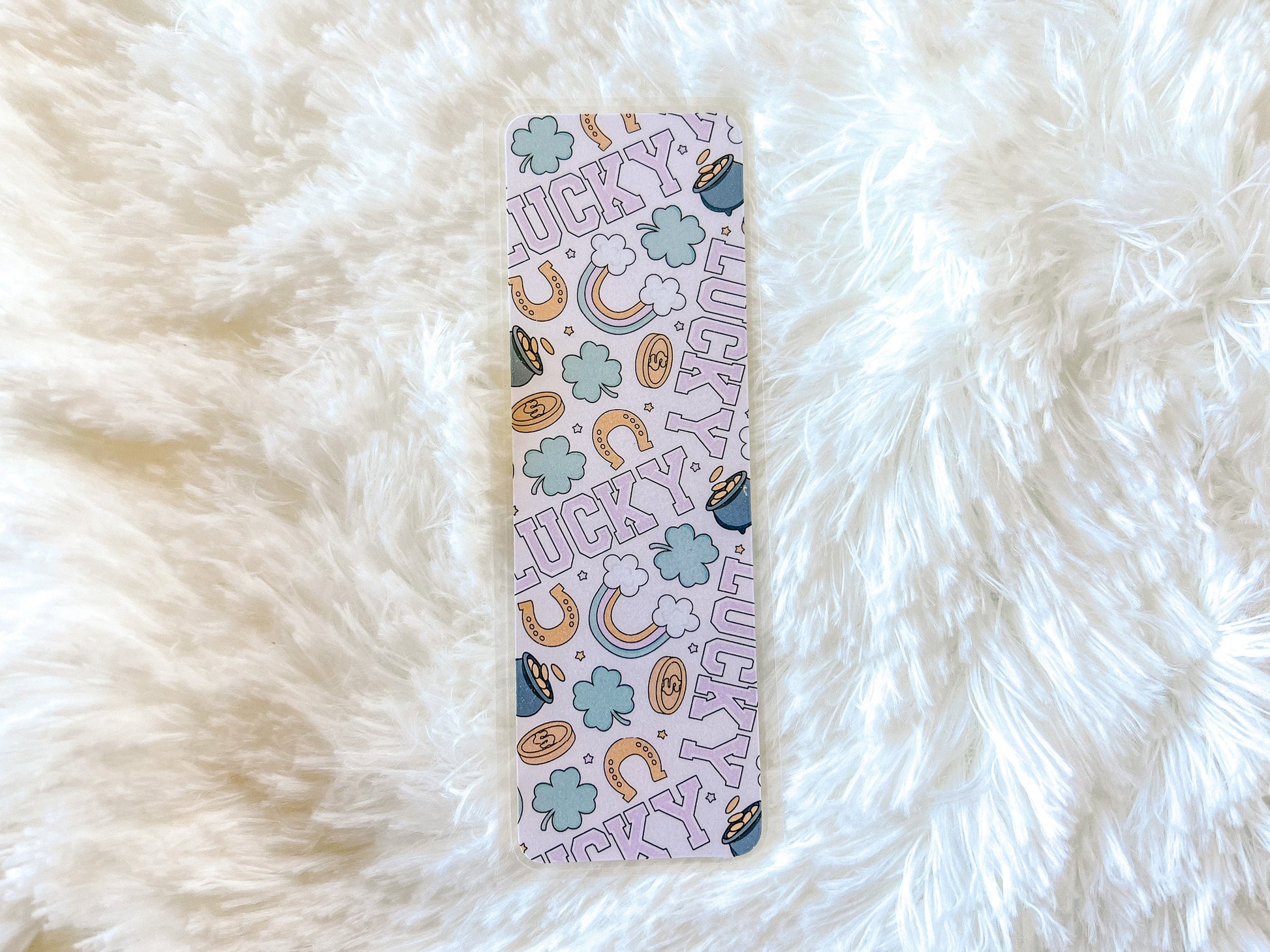 Lucky St. Patrick's Day Bookmark | St. Patrick's Day Bookmark | Spring Bookmark | Rainbow Bookmark | Bookworm Gift | Gold Bookmark