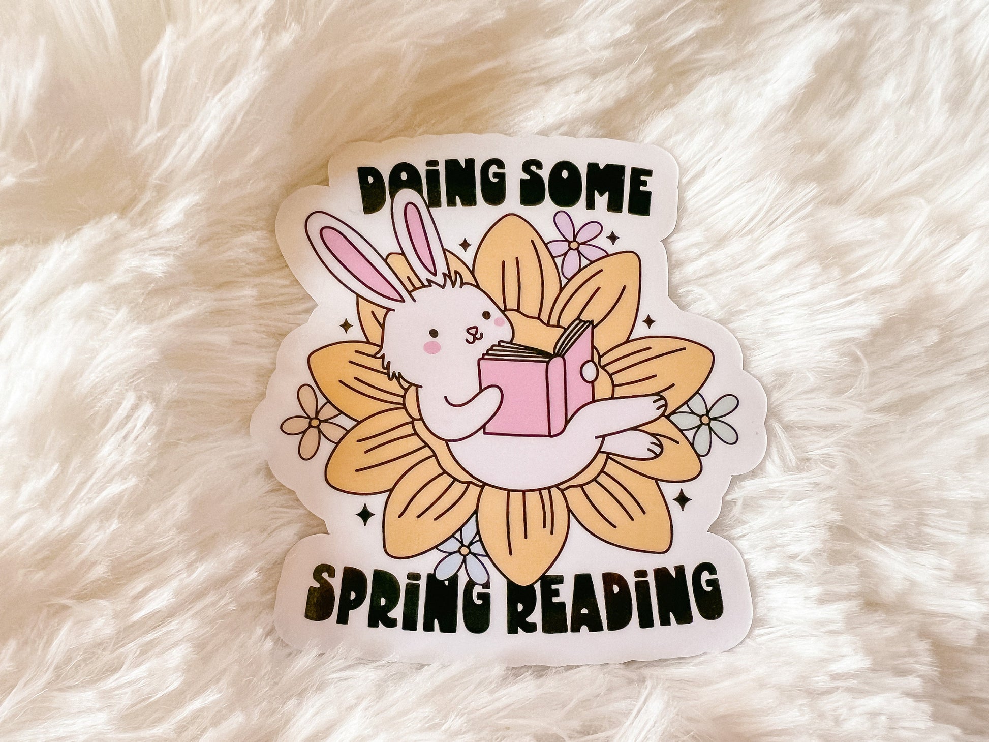 Bunny Spring Reading Easter Book Sticker | Reader Sticker | Bookworm Sticker | Reader Gift | Bookworm Gift | Die Cut Sticker | Book Sticker