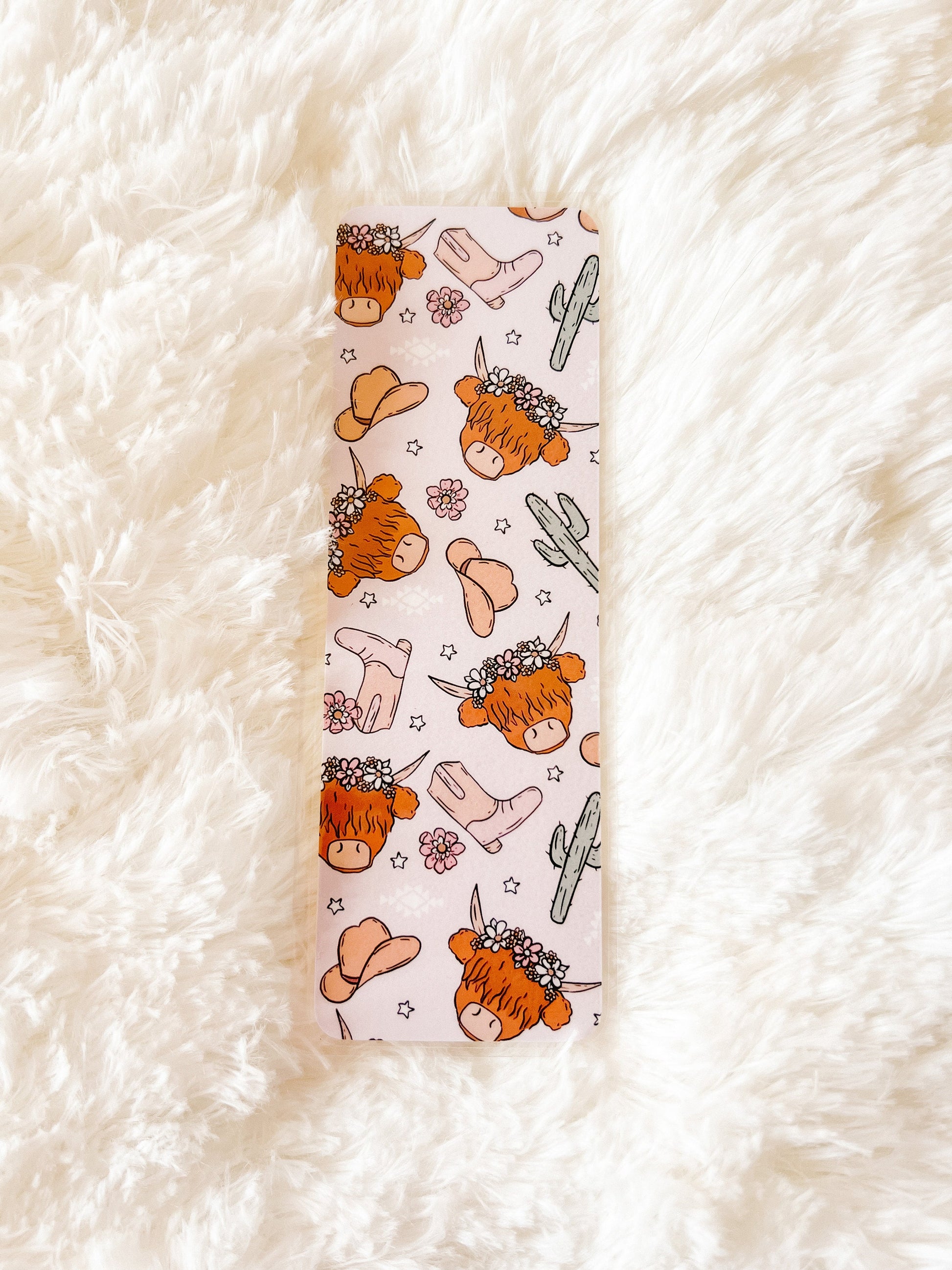 Highland Cowboy Boots Bookmark | Cactus Bookmark | Cowboy Romance Bookmark | Western Bookmark | Bookworm Gift | Book Lover | Cow Bookmark