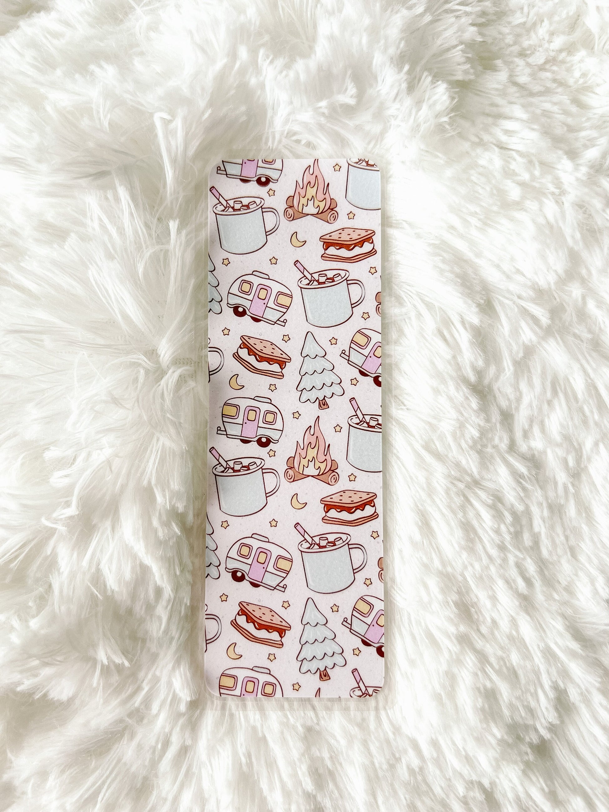 Campfire S'mores Bookmark | Laminated Bookmark | Bookworm Gift | Vacation Bookmark | Father's Day Gift | Camping Bookmark | Travel Bookmark
