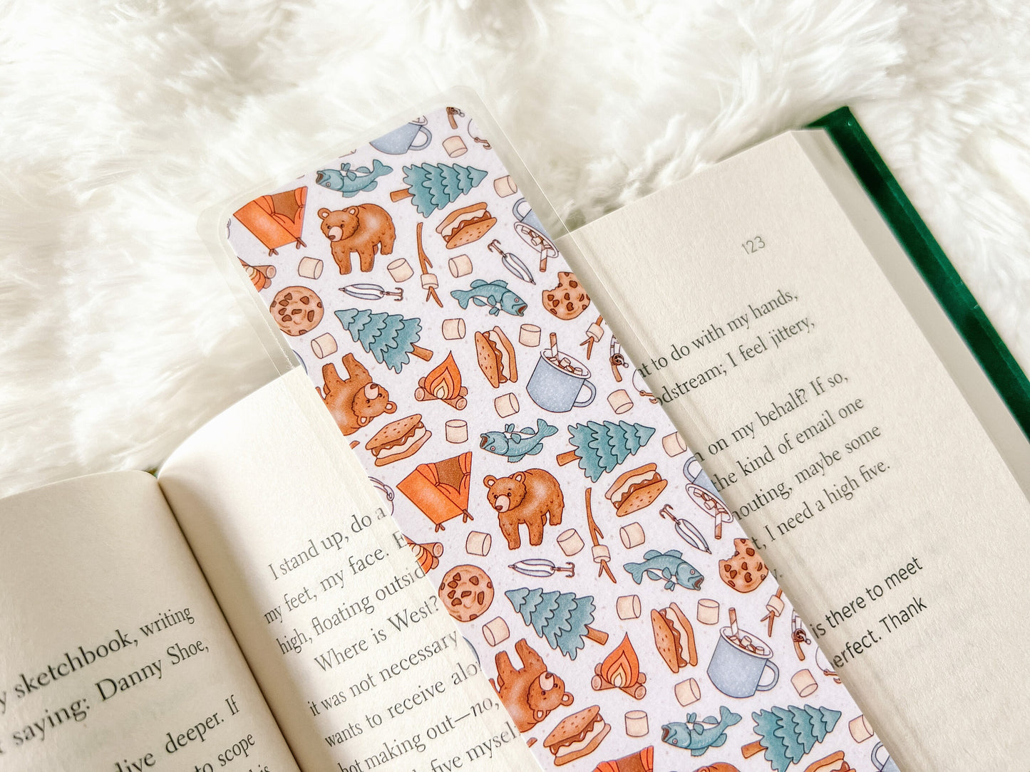 Camping Bears Bookmark | Laminated Bookmark | Bookworm Gift | S'mores Bookmark | Father's Day Gift | Camping Bookmark | Travel Bookmark