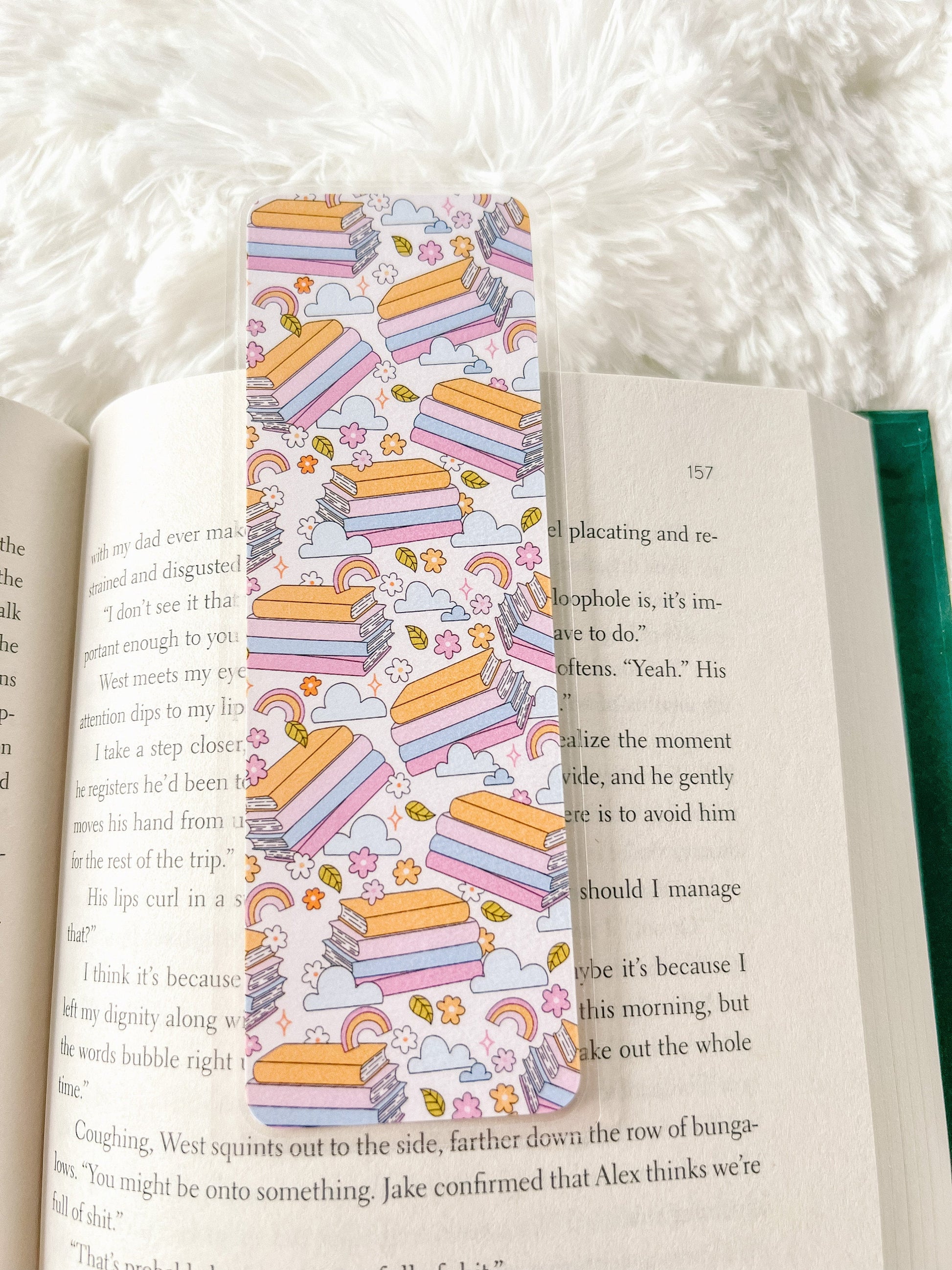 Books & Rainbows Bookmark | Book Lovers Bookmark | Laminated Bookmark | Bookworm Gift | Gift for Reader | Librarian Gift