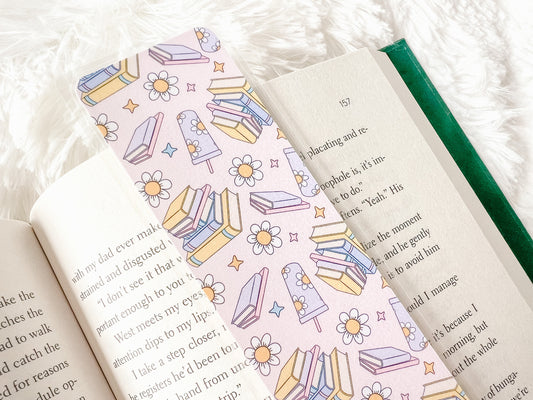 Books & Iced Coffee Bookmark | Book Lovers Bookmark | Laminated Bookmark | Bookworm Gift | Gift for Reader | Librarian Gift