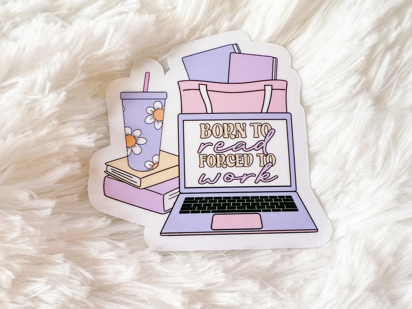 Born to Read Sticker | Reader Sticker | Gift For Reader | Iced Coffee Sticker | Die Cut Sticker | Book Sticker