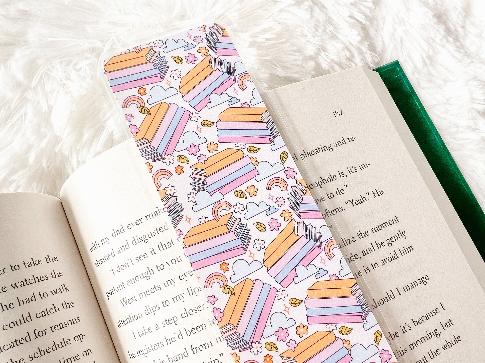 Books & Rainbows Bookmark | Book Lovers Bookmark | Laminated Bookmark | Bookworm Gift | Gift for Reader | Librarian Gift