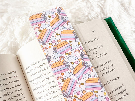 Books & Rainbows Bookmark | Book Lovers Bookmark | Laminated Bookmark | Bookworm Gift | Gift for Reader | Librarian Gift
