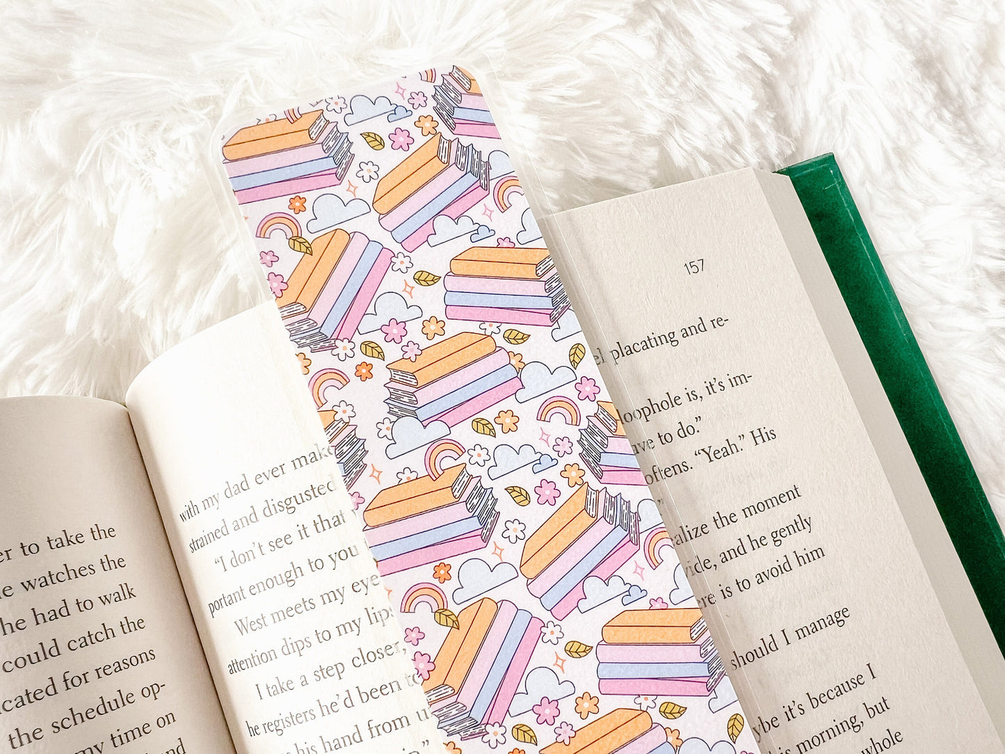 Books & Rainbows Bookmark | Book Lovers Bookmark | Laminated Bookmark | Bookworm Gift | Gift for Reader | Librarian Gift