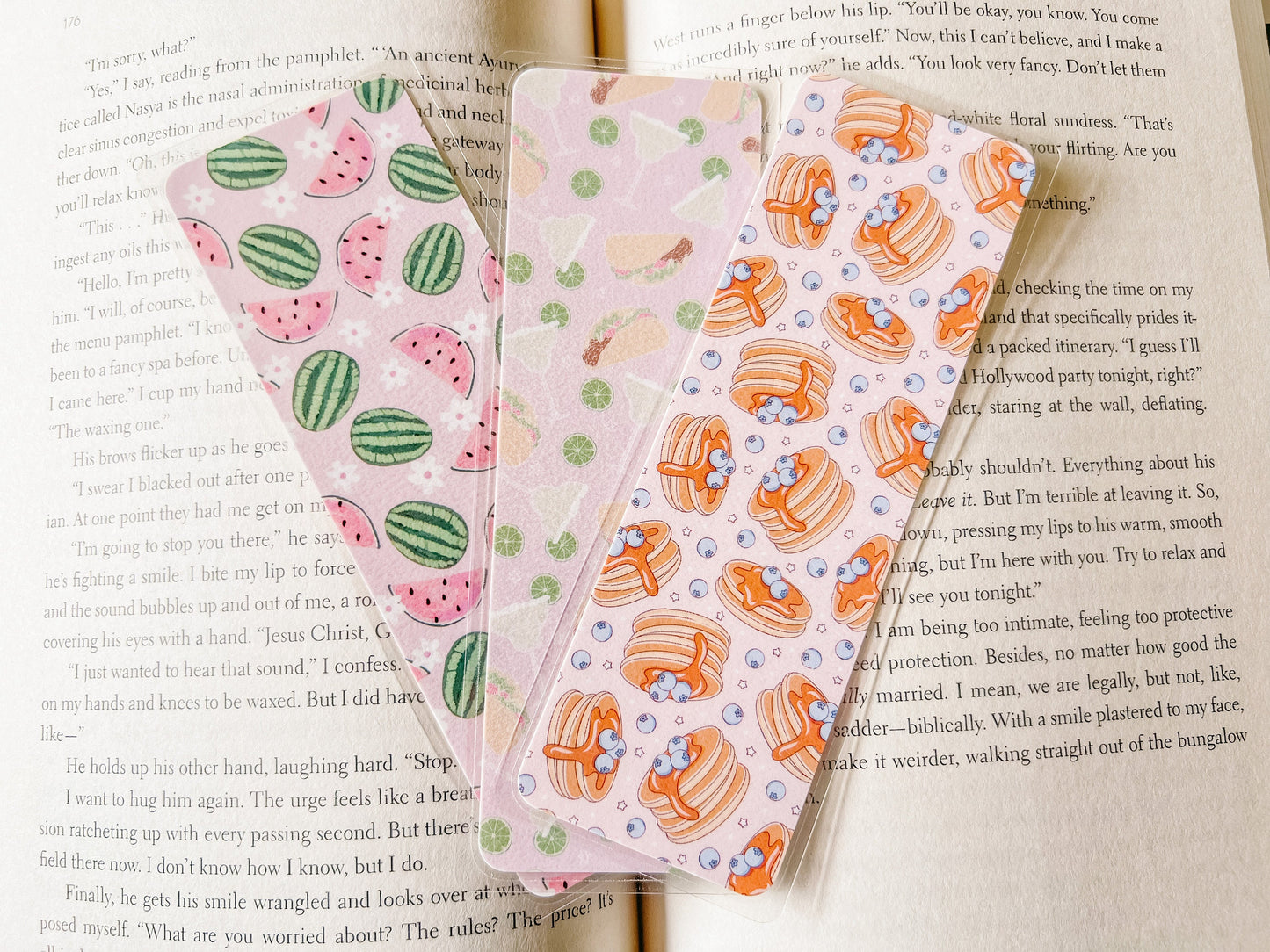 Summer Foodie Bookmark Collection | Book Lovers Bookmark | Laminated Bookmark | Bookworm Gift | Reader Librarian Gift | Food Bookmark