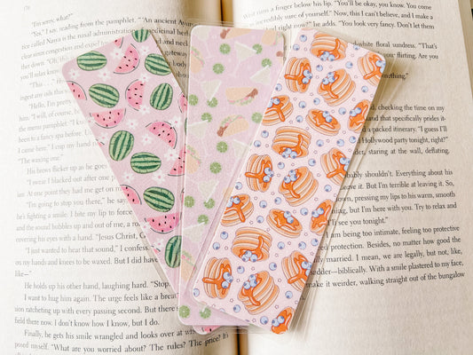 Summer Foodie Bookmark Collection | Book Lovers Bookmark | Laminated Bookmark | Bookworm Gift | Reader Librarian Gift | Food Bookmark