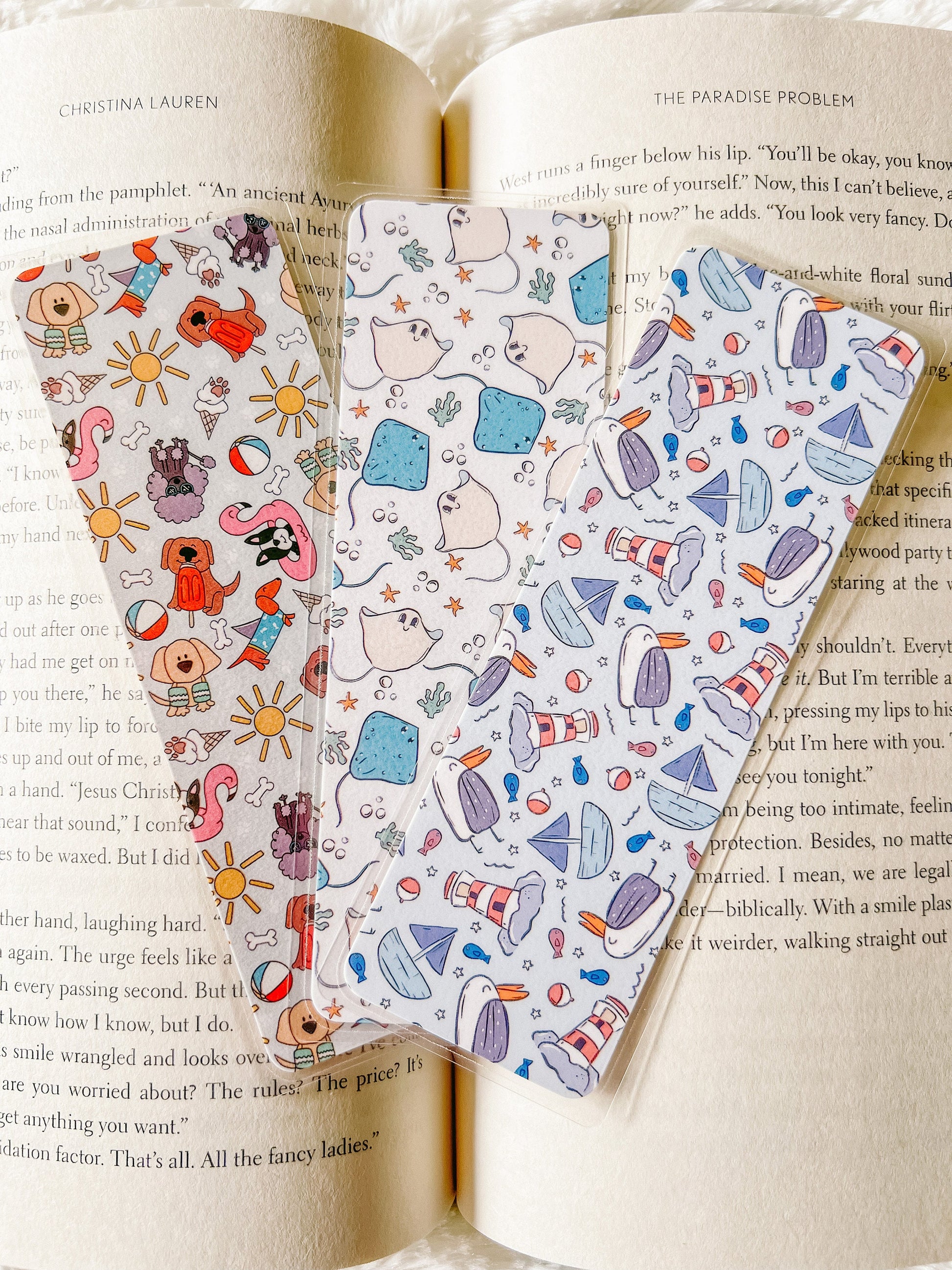 Summer at the Sea Bookmark Collection | Beach Bookmark | Laminated Bookmark | Bookworm Gift | Reader Librarian Gift | Summer Bookmark