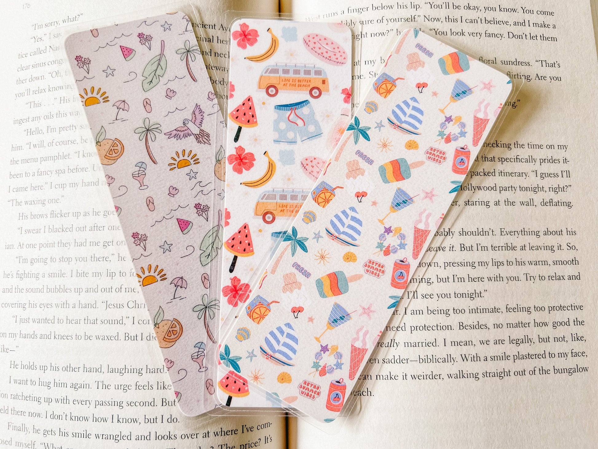 Vacation in Paradise Bookmark Collection | Beach Bookmark | Laminated Bookmark | Bookworm Gift | Reader Librarian Gift | Summer Bookmark