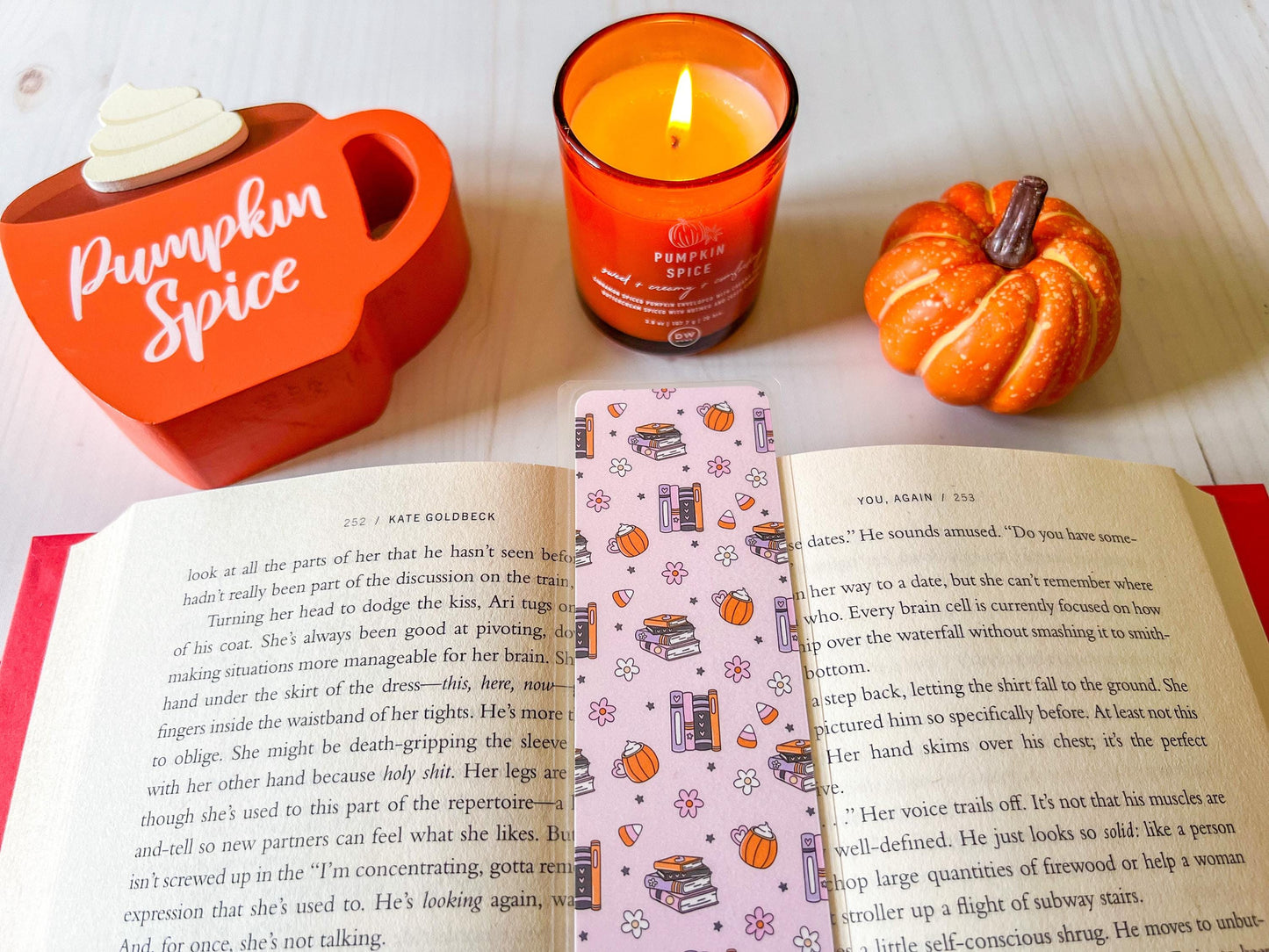 Books & Pumpkin Spice Coffee Fall Bookmark