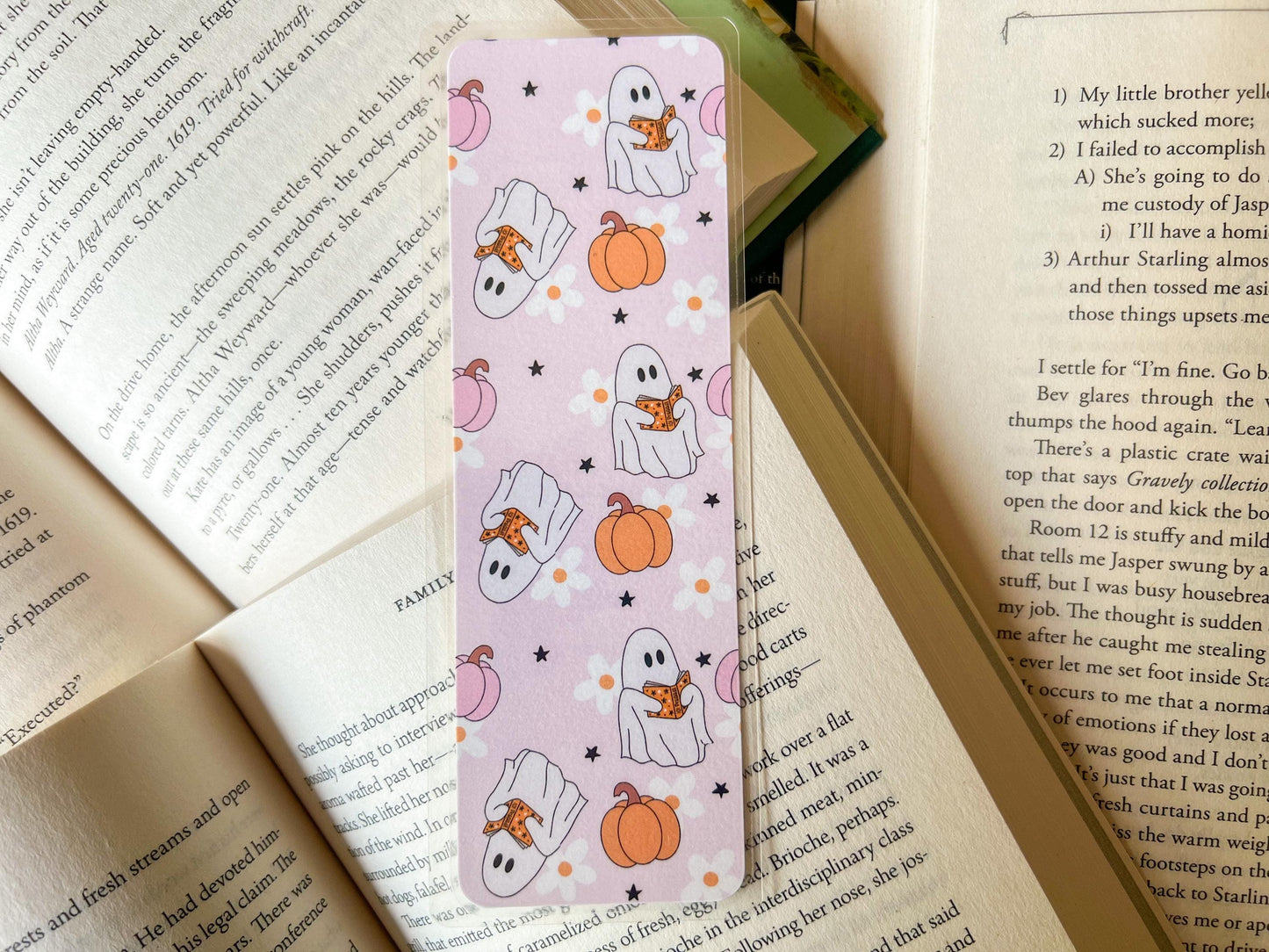 Ghosts, Books & Pumpkins Fall Bookmark