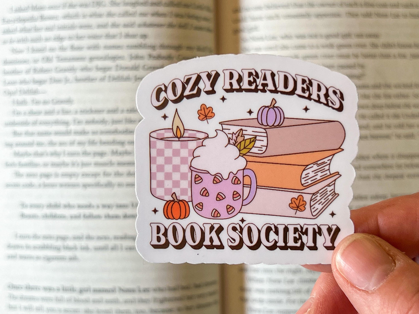 Cozy Reader Book Society Fall Vinyl Sticker