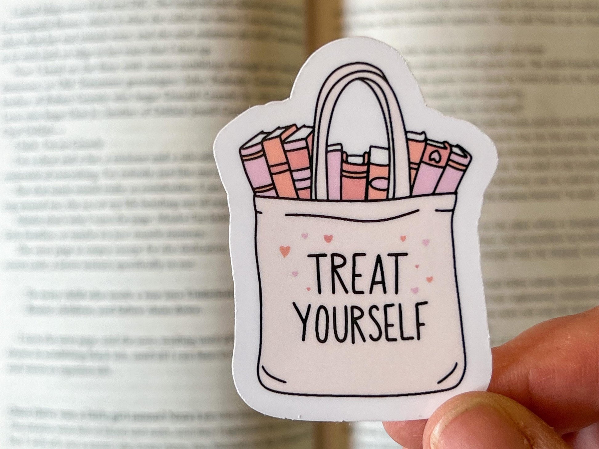 Treat Yourself Book Shopping Fall Vinyl Sticker