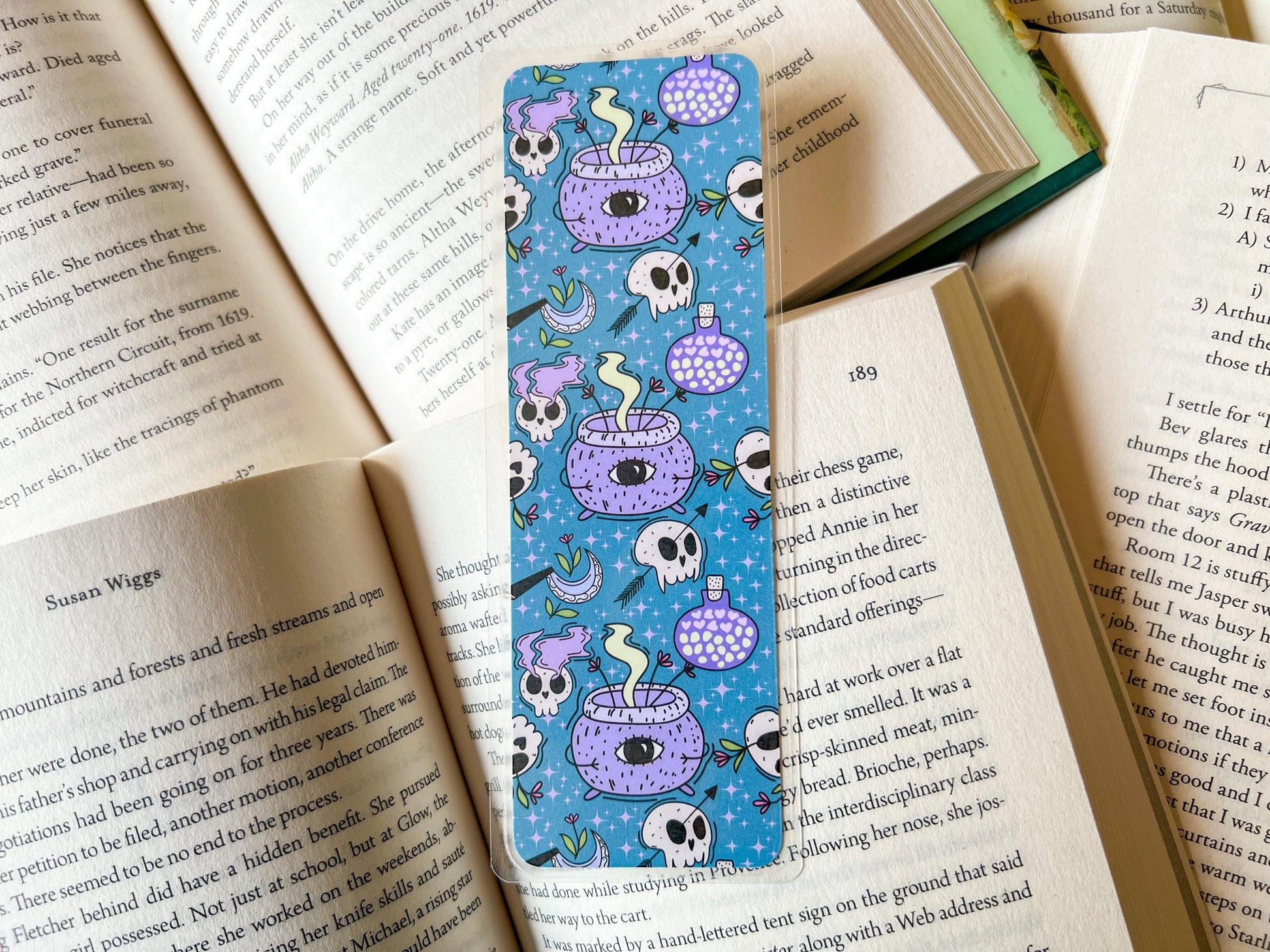 Cauldron and Skulls Witch Halloween Bookmark