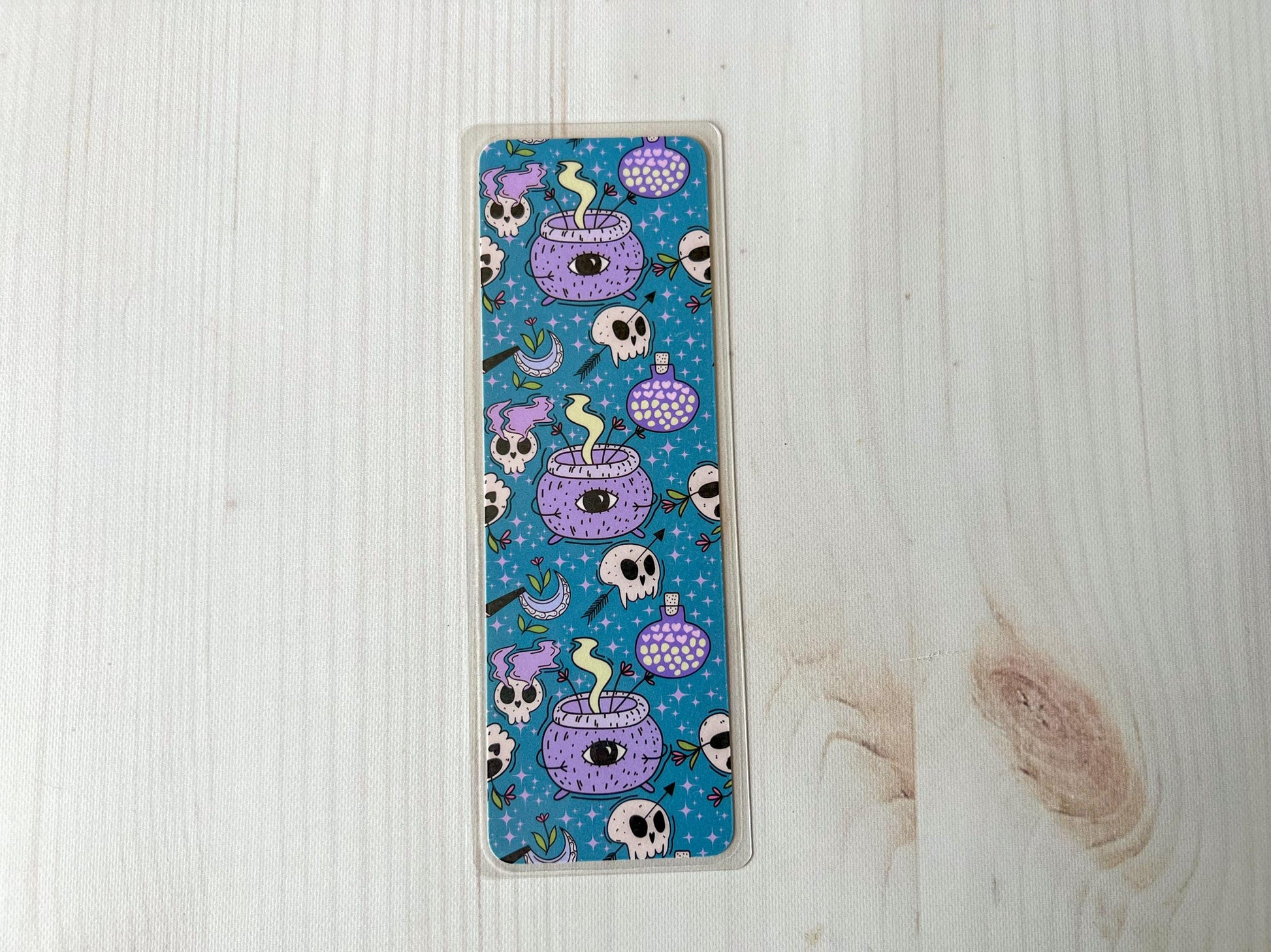 Cauldron and Skulls Witch Halloween Bookmark