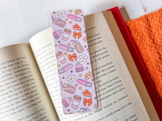 Cozy Books & Coffee Fall Bookmark