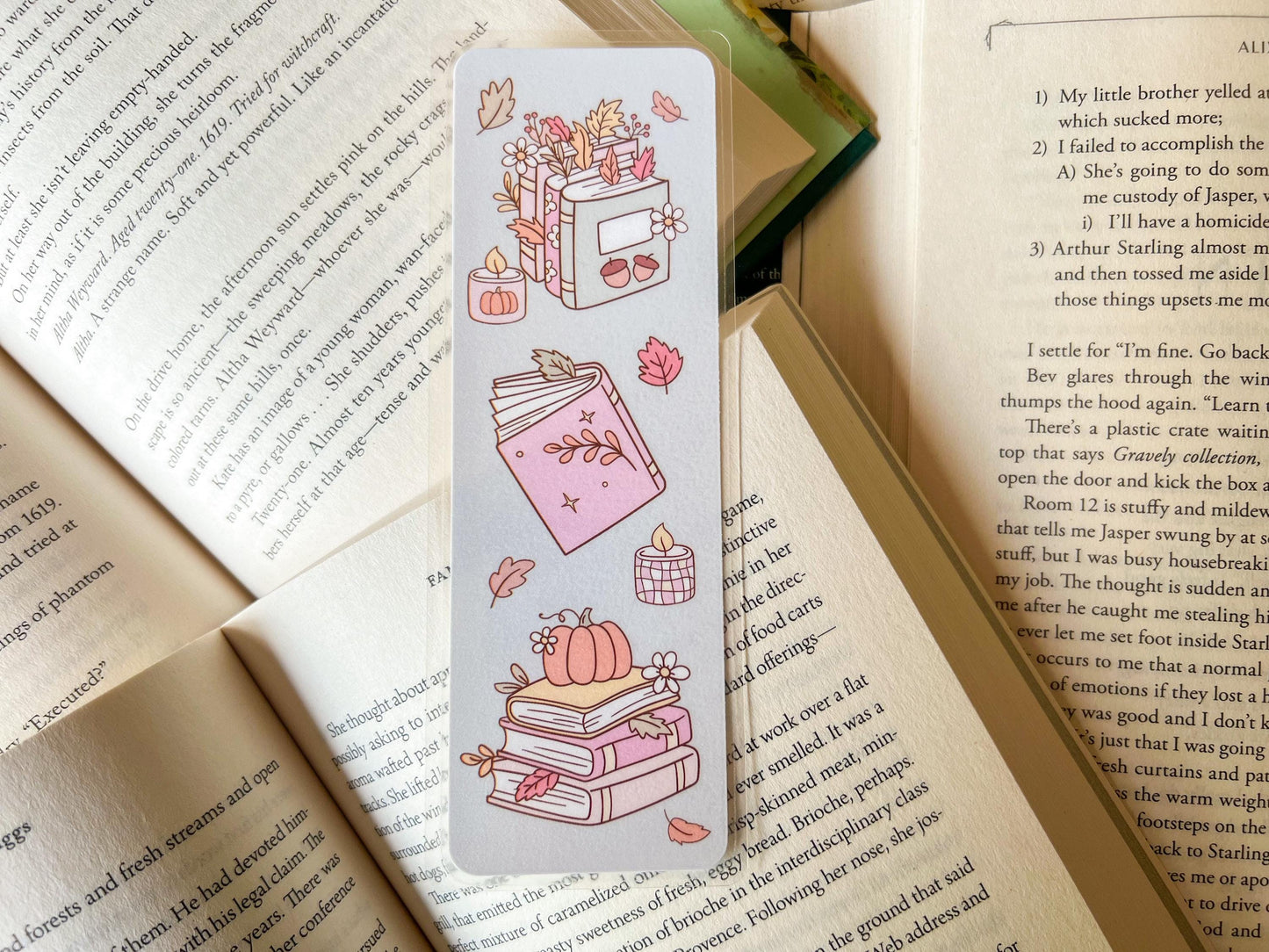 Books and Candles Fall Bookmark
