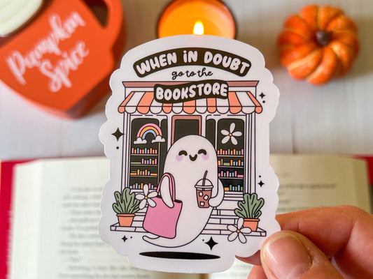 Ghost When in Doubt Go to the Bookstore Vinyl Sticker