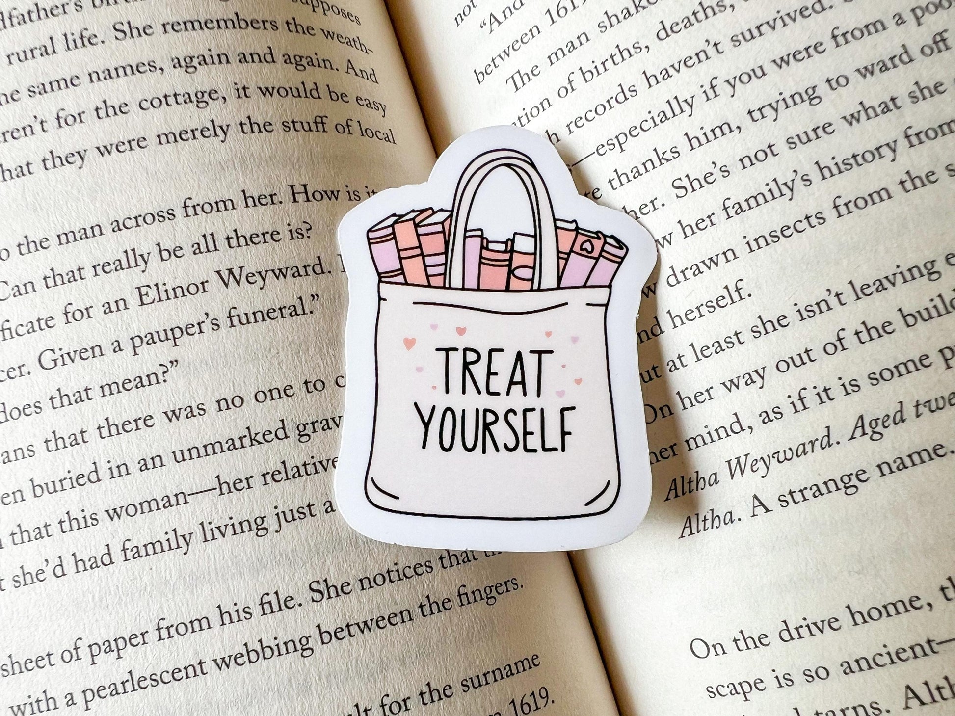 Treat Yourself Book Shopping Fall Vinyl Sticker