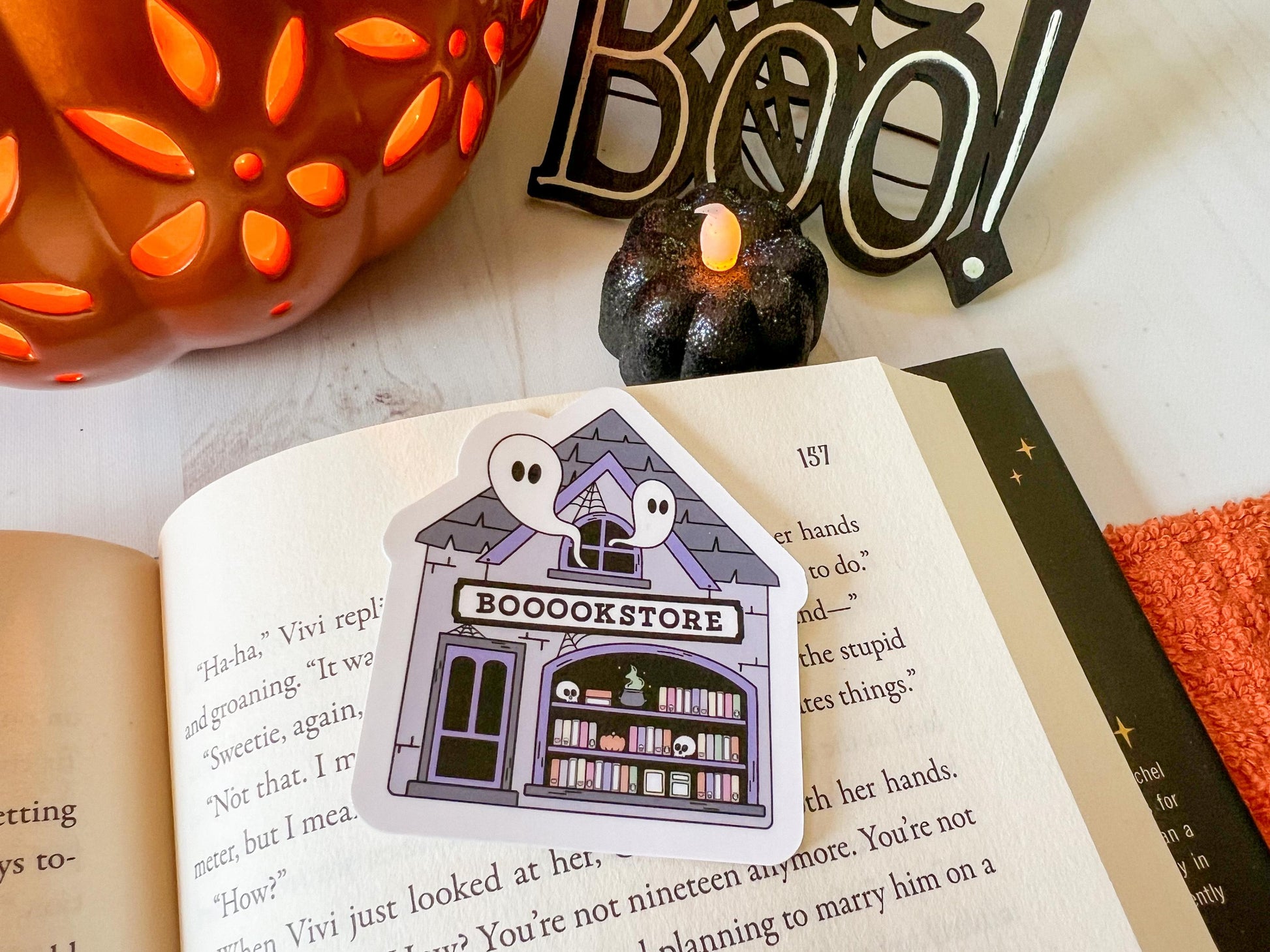 Haunted Bookstore Ghosts Halloween Books Sticker