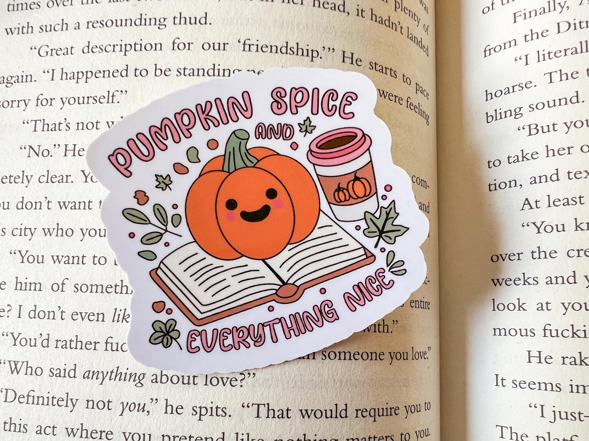 Pumpkin Spice and Books Fall Sticker