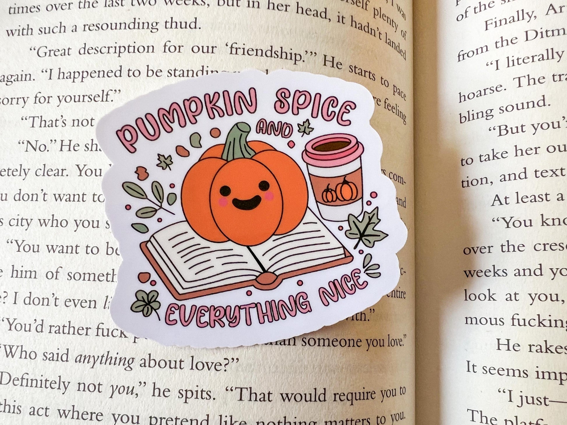 Pumpkin Spice and Books Fall Sticker
